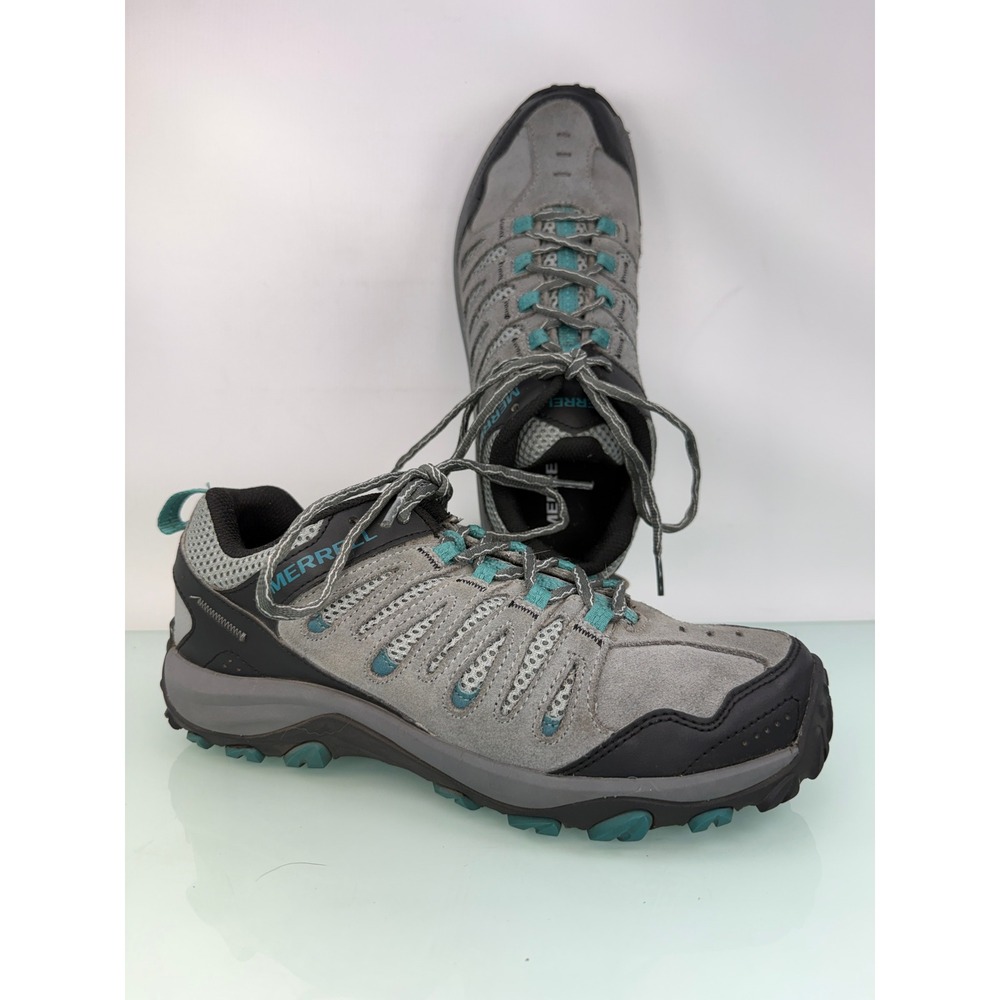 Merrell Hiking Shoes Women 9.5 Grey Teal Gorpcore Outdoors Trailcore Granola